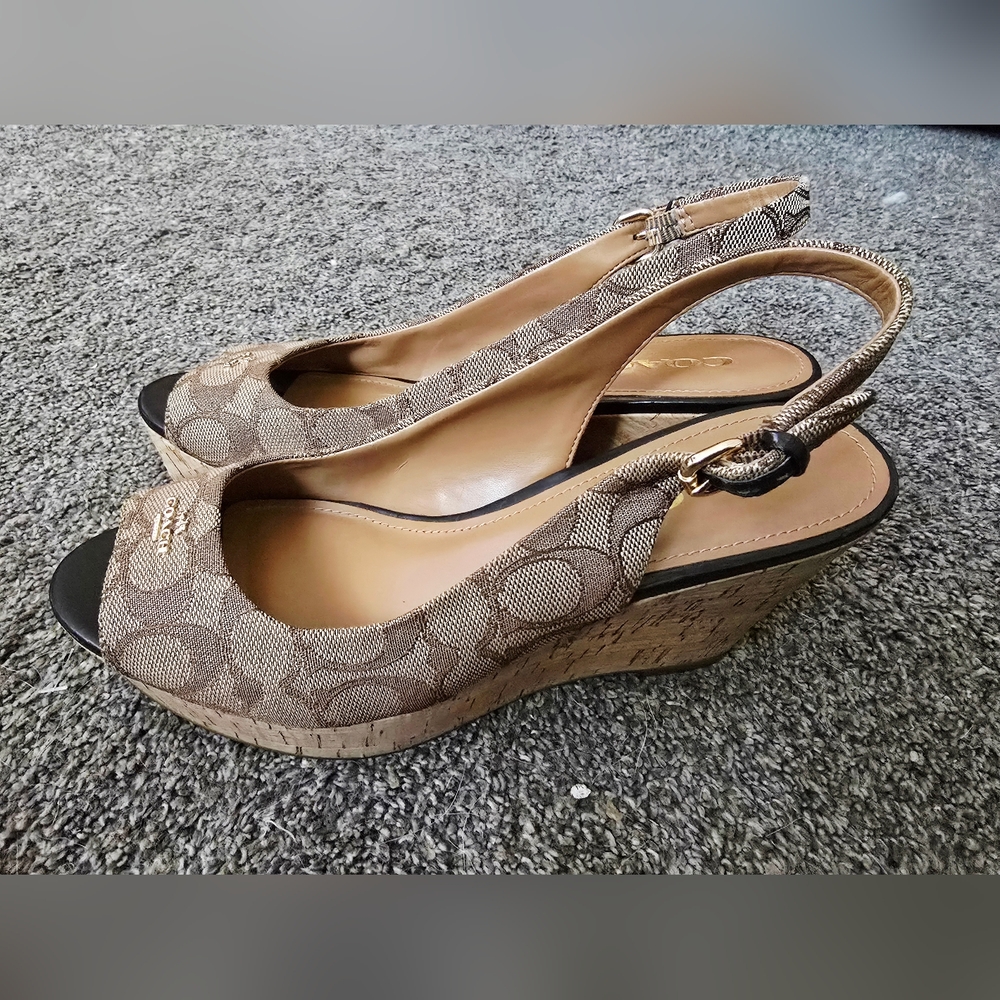 Coach Brown and Black Wedges - Picture 2 of 8